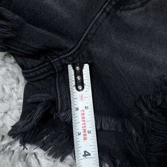 KanCan Ultra High Rise Mom Shorts Jean Denim Cutoff Distressed Black Size 1 24 - Picture 7 of 7